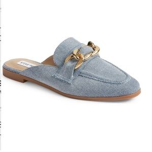 Steve Madden Cassady Light Denim Mules Shoes 9.5 M Women’s Spring Preppy Classic